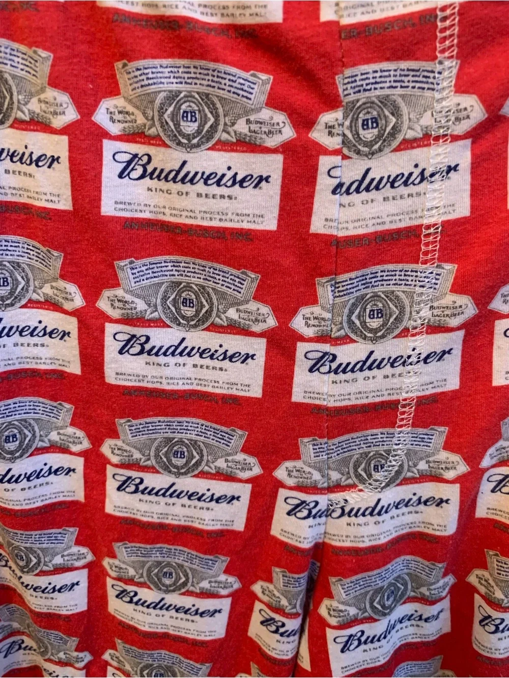 Budweiser Red & Navy Logo Print Sweatpants